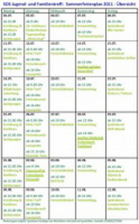 Sommerferienplan des SOS Jugend- und Familientreffs