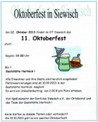 11. Oktoberfest in Siewisch