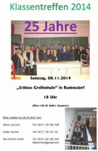 Klassentreffen 2014 - 25 Jahre