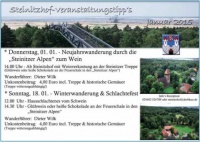 Neujahrswanderung durch die Steinitzer Alpen zum Wein mit Weinverkostung
