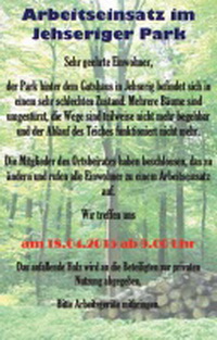 Arbeitseinsatz im Jehseriger Park