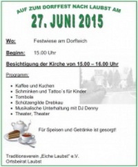 Dorffest OT Laubst – Festwiese (18.00 Uhr – Theater, Theater)