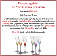 Frauentagfeier Vereinshaus Schorbus