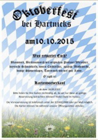 Oktoberfest in der Gaststätte Hartnick