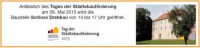 Die Baustelle „Schloss Drebkau“ ist anlässlich des Tages der Städtebauförderung geöffnet