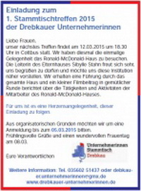 1. Stammtischtreffen 2015 der Drebkauer Unternehmerinnen
