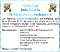 Vereinsversammlung Imkerverein Drebkau/Neupetershain