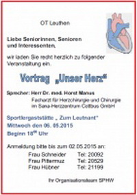 Vortrag 'Unser Herz'