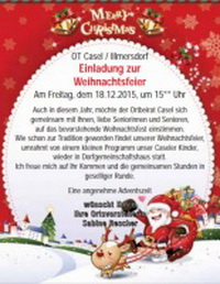 OT Casel / Illmersdorf Einladung zur Weihnachtsfeier