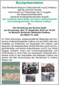 Buchpräsentation im Museum Sorbische Webstube Drebkau