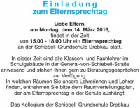 E i n l a d u n g zum Elternsprechtag