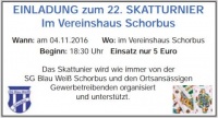 EINLADUNG zum 22. SKATTURNIER