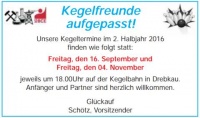 Kegelfreunde aufgepasst !