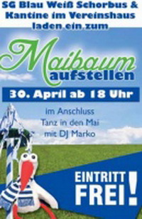 Maibaum aufstellen und Tanz in den Mai