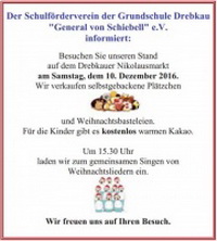 Der Schulförderverein der Grundschule Drebkau 'General von Schiebell' e.V. informiert: