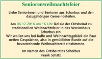 Seniorenweihnachtsfeier in Schorbus