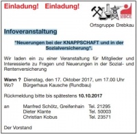 Infoveranstaltung 'Neuerungen bei der KNAPPSCHAFT und in der Sozialversicherung'.