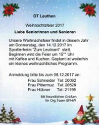 Seniorinnen und Senioren - Weihnachtsfeier