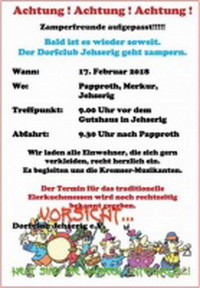 Zampern – Papproth/Merkur/Jehserig – ab Gutshaus in Jehserig nach Papproth, Dorfclub Jehserig e.V