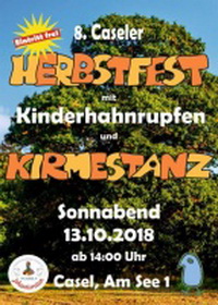 8. Caseler Herbstfest mit Kinderhahnrupfen und Kirmestanz