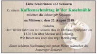 Kaffeenachmittag der Senioren Jehserig