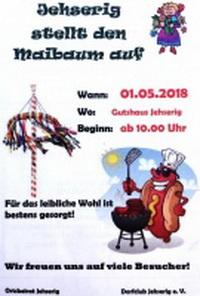 Maibaumaufstellen in Jehserig