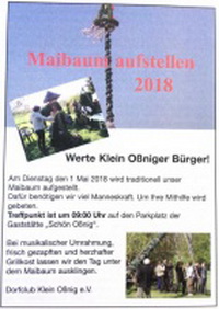 Maibaum aufstellen in Klein Oßnig