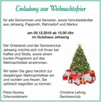 Seniorenweihnachtsfeier OT Jehserig