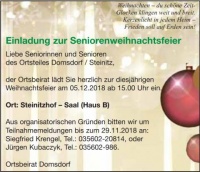 Seniorenweihnachtsfeier Domsdorf/Steinitz
