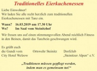Eierkuchenessen mit Tanz im Saal Steinitz