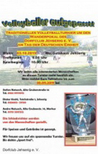 Volleyballturnier um den Wanderpokal des Dorfclub Jehserig