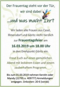 Frauentagsfeier im Drehpunkt Göritz
