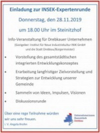 INSEK – Expertenrunde, Info-Veranstaltung für Drebkauer Unternehmen