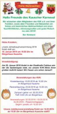 Jahreshauptversammlung, KVK e.V.