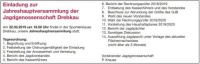 Einladung zur Jahreshauptversammlung der Jagdgenossenschaft Drebkau