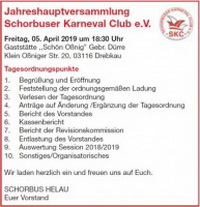 Jahreshauptversammlung SKC Schorbus