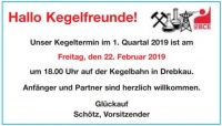 Kegeltermin IGBCE
