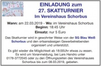 EINLADUNG zum 27. SKATTURNIER