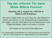 Tag der offenen Tür in der „Wilden Möhre“ Göritz, Wilde Möhre