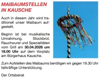 MAIBAUMSTELLEN  IN KAUSCHE