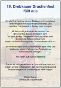 Drebkauer Drachenfest abgesagt!