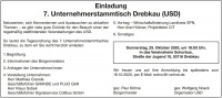 Einladung 7. Unternehmerstammtisch Drebkau (USD)
