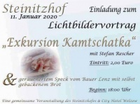 Lichtbildervortrag von Stefan Rescher „Exkursion Kamtschatka“ mit Samowar und geräuchertem Speck vom Bauer Lenz/selbstgebackenem Brot