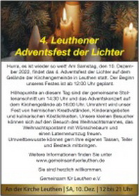 4. Leuthener Adventsfest der Lichter