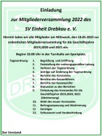 Einladung zur Mitgliederversammlung