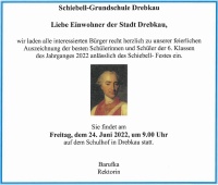 Einladung zur feierlichen Auszeichnung
