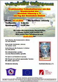 Traditionelles Volleyballturnier um den Wanderpokal des Dorfclub Jehserig e. V.