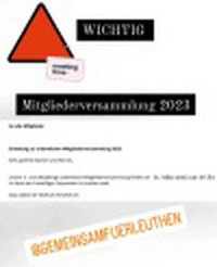 Mitgliederversammlung - Gemeinsam für Leuthen e.V.