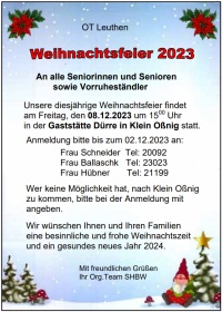 Weihnachtsfeier OT Leuthen