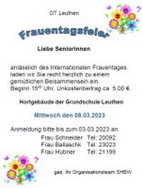 Frauentagsfeier Leuthen